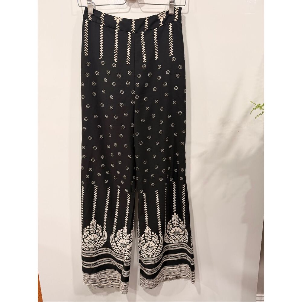 Forever 21 Black White Print Wide Leg Pants S